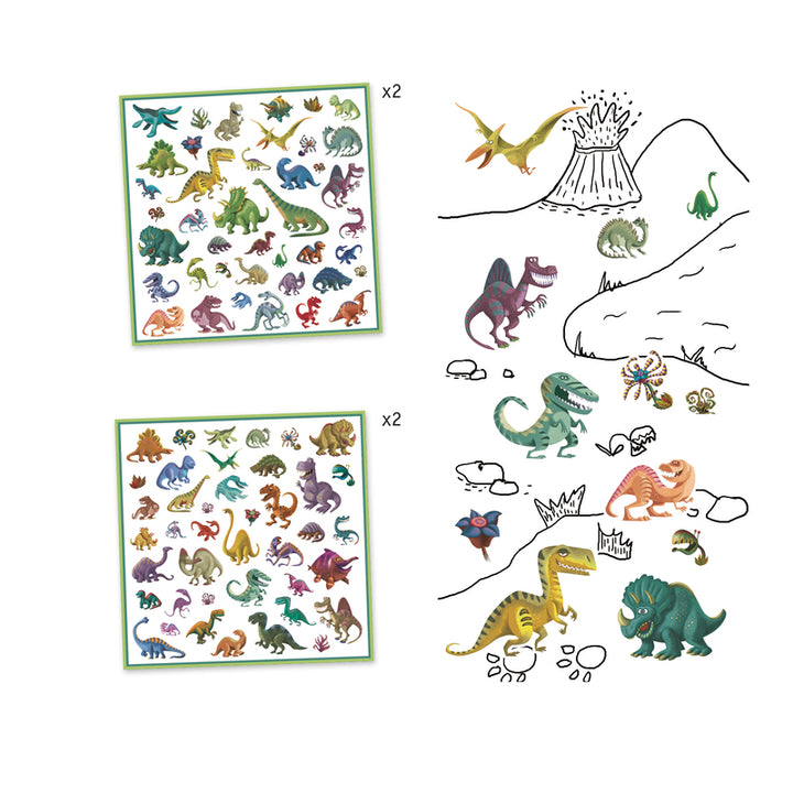 Djeco - Stickers - Dinosaurs (160pk)