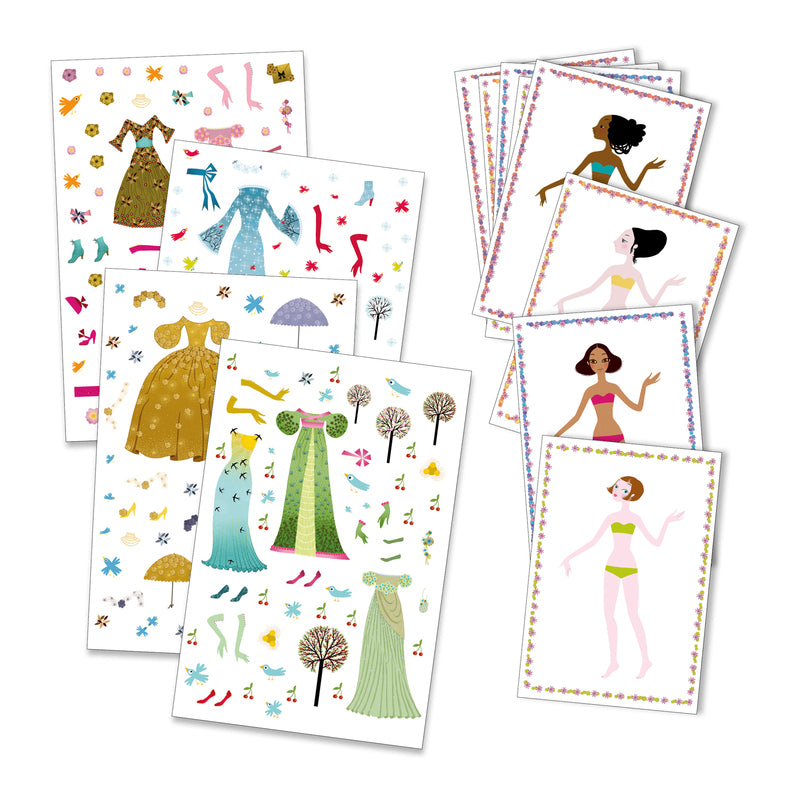 Djeco - Dresses Through Seasons - Stickers & Paper Dolls Set