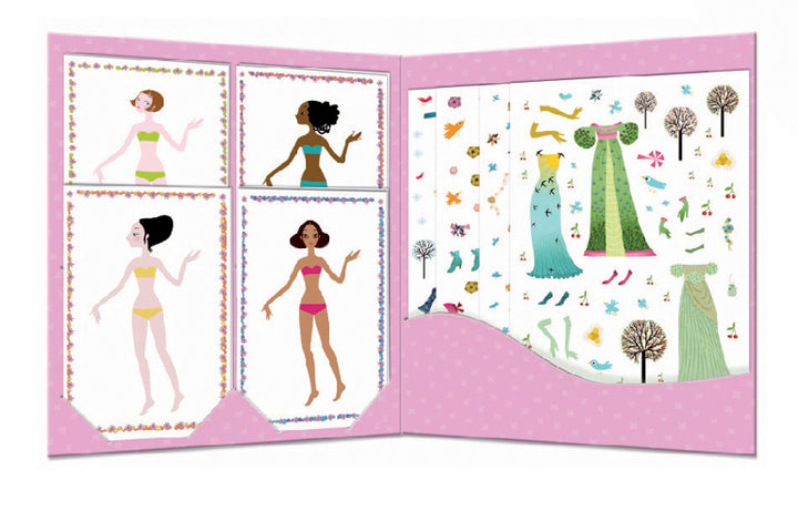 Djeco - Dresses Through Seasons - Stickers & Paper Dolls Set