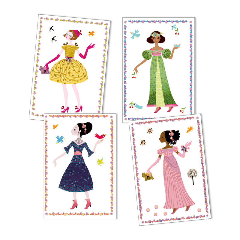 Djeco - Dresses Through Seasons - Stickers & Paper Dolls Set