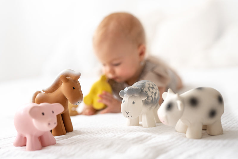 Tikiri - Baby Teether & Bath Toy - Farm Animals (Individual)