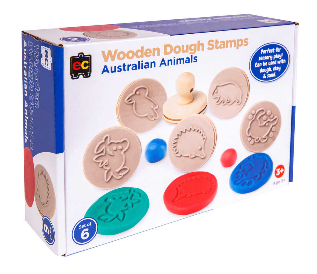 Wooden Dough Stamps - Australian Animals (Set of 6)