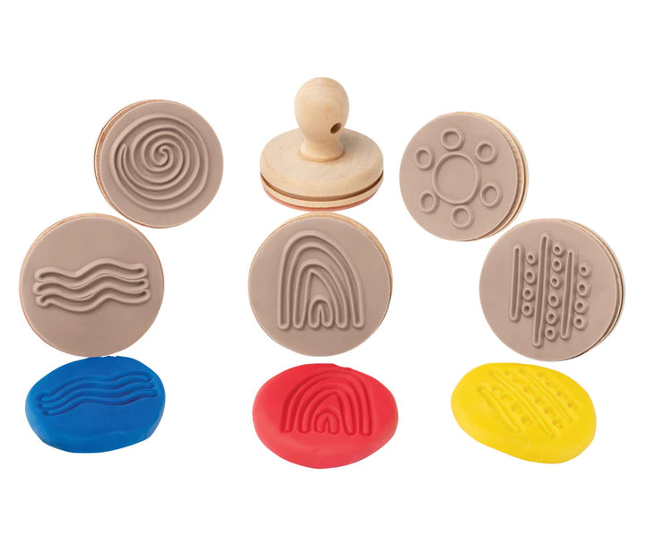 Wooden Dough Stamps - Indigenous Australian Nature Symbols (Set of 6)