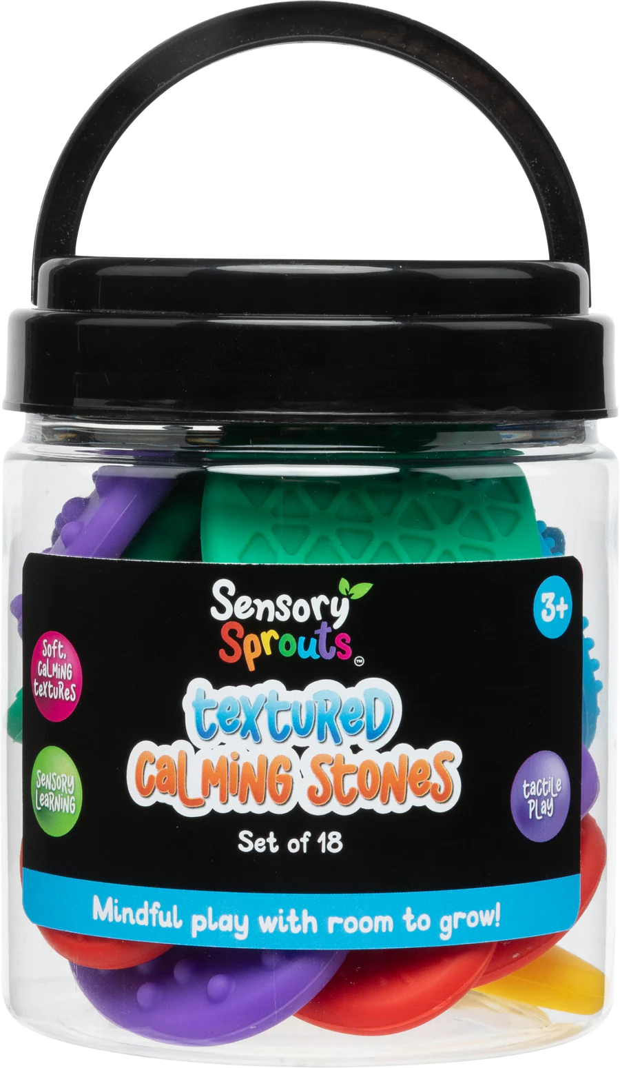 Sensory Sprouts - Textured Calming Stones - Bright Colours (18pc Set)
