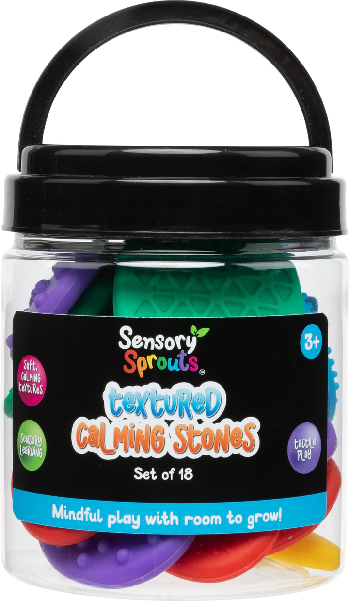 Sensory Sprouts - Textured Calming Stones - Bright Colours (18pc Set)
