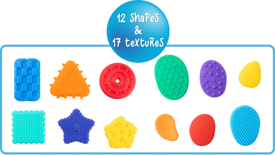 Textured Calming Shapes & Stones - Bright Colours (12pc Set)