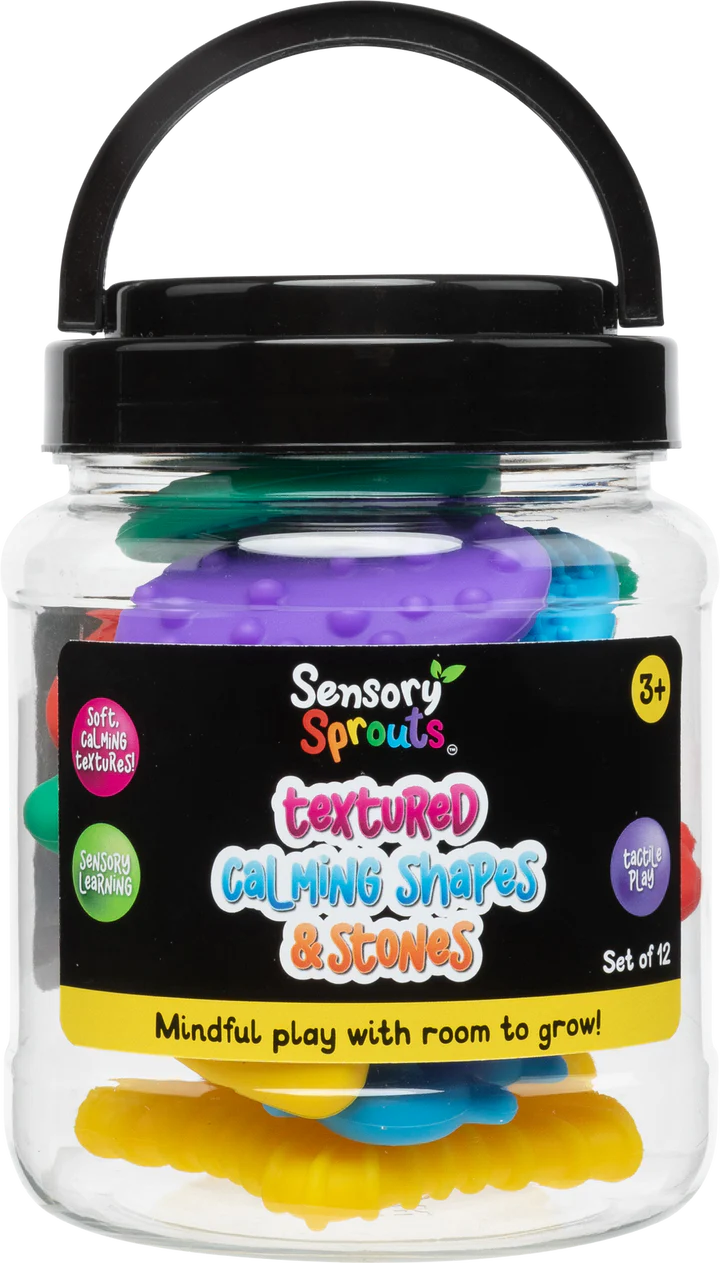 Textured Calming Shapes & Stones - Bright Colours (12pc Set)