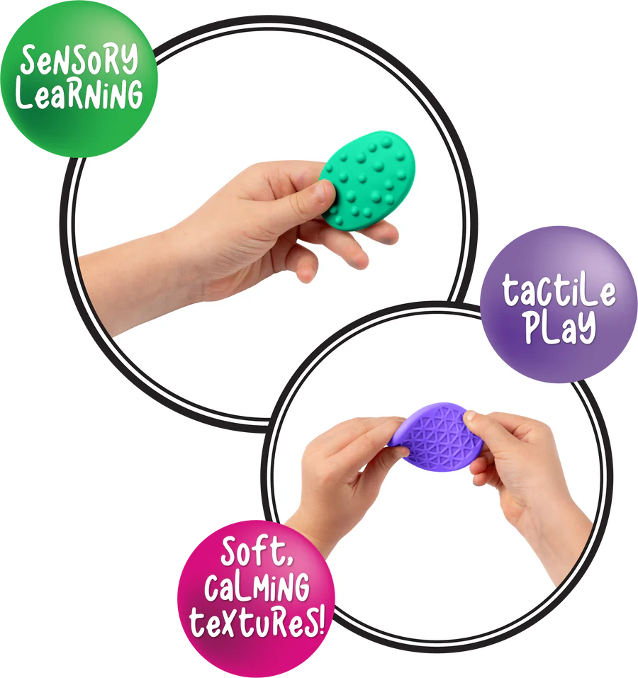 Sensory Sprouts - Textured Calming Stones - Bright Colours (18pc Set)