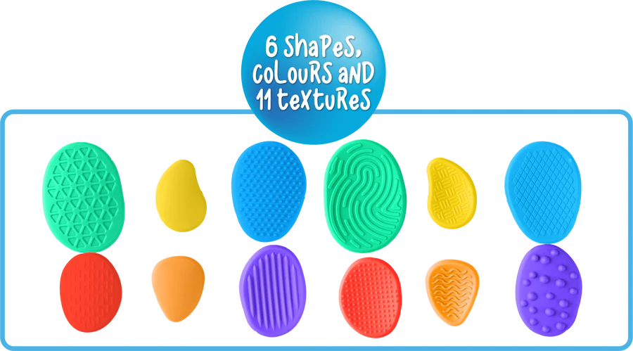 Sensory Sprouts - Textured Calming Stones - Bright Colours (18pc Set)