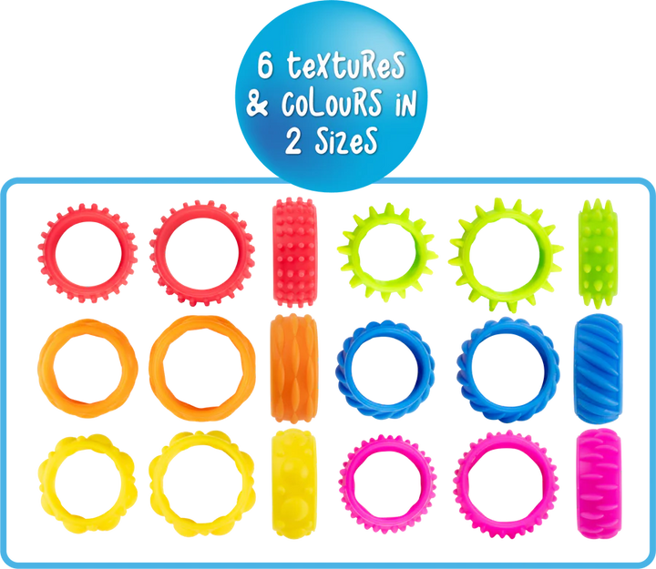 Sensory Sprouts - Textured Fidget Rings Set (12pk)