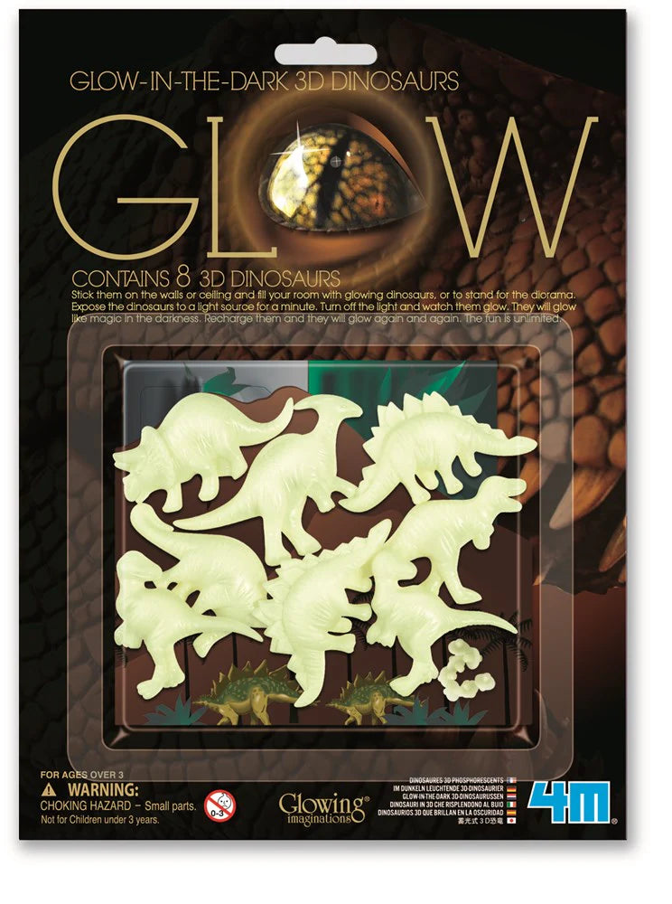 4M - Glow - Glow In The Dark 3D Dinosaurs (8pk)