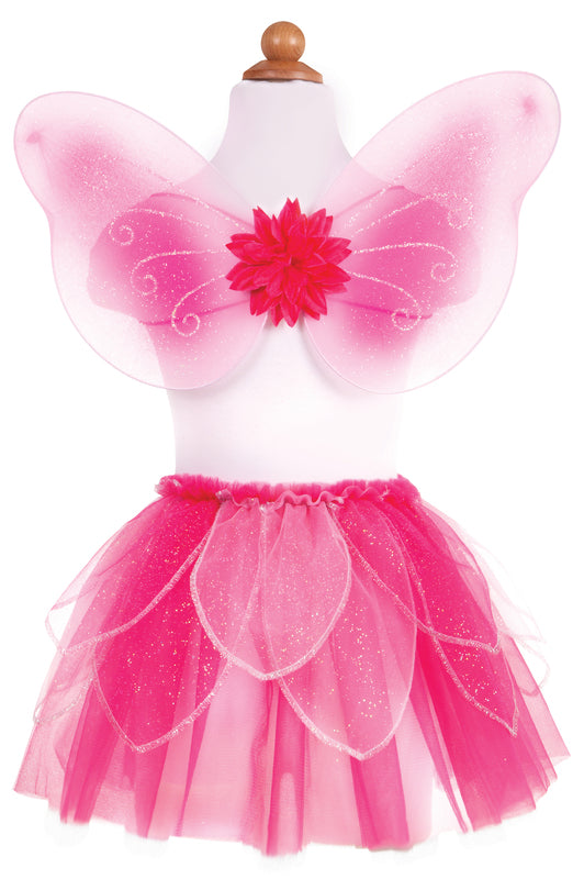 Great Pretenders - Pink Fancy Flutter Skirt with Wings & Wand (Size 4-6)