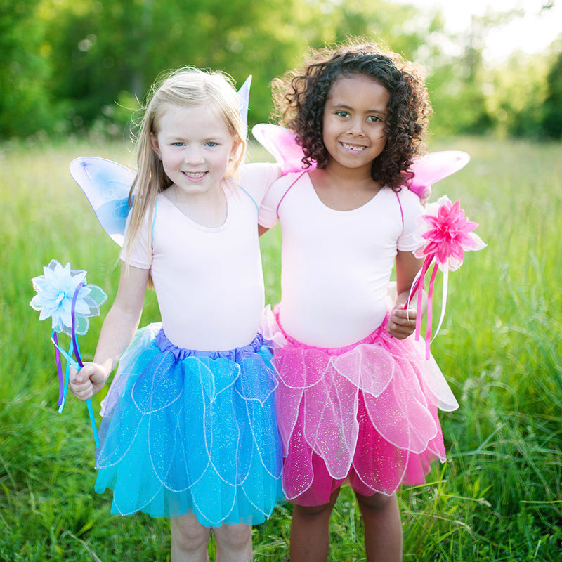 Great Pretenders - Pink Fancy Flutter Skirt with Wings & Wand (Size 4-6)