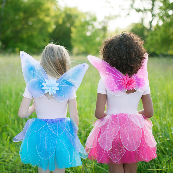 Great Pretenders - Pink Fancy Flutter Skirt with Wings & Wand (Size 4-6)