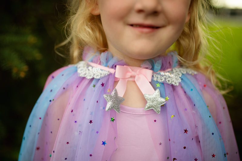 Great Pretenders - Rainbow Unicorn Cape & Headband (Size 4-6)