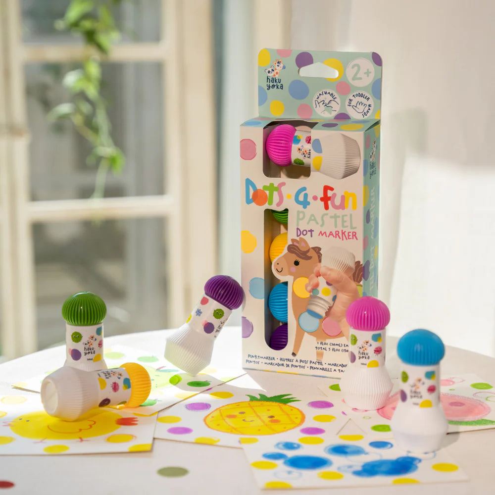 Haku Yoka - Dots 4 Fun - Pastel Dot Markers (5pk)