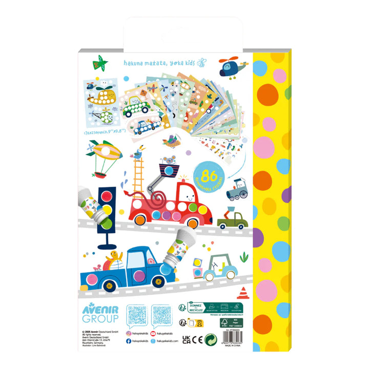 Haku Yoka - Dots 4 Fun - Transportation Colouring Book