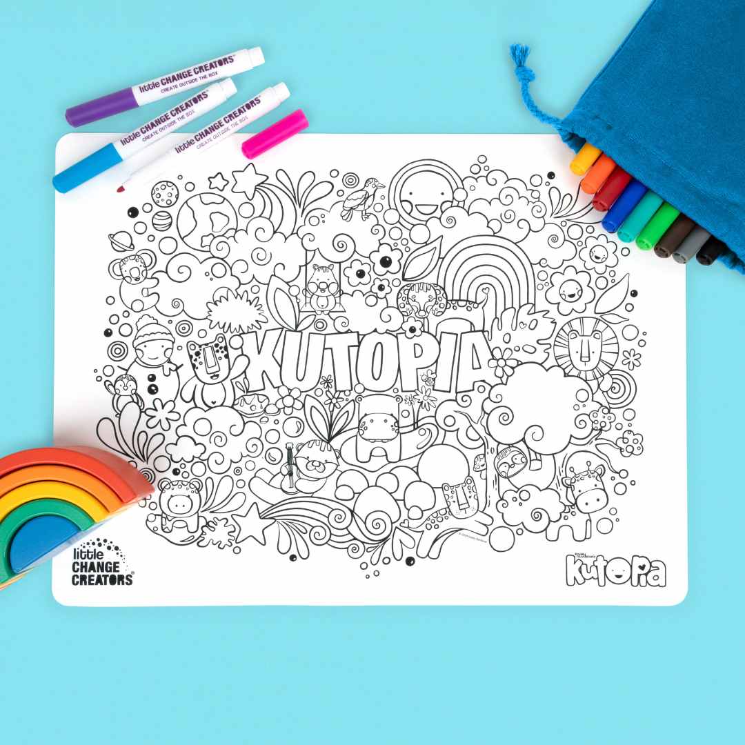 Little Change Creators - LARGE Reusable Silicone Colouring Set - Kutopia