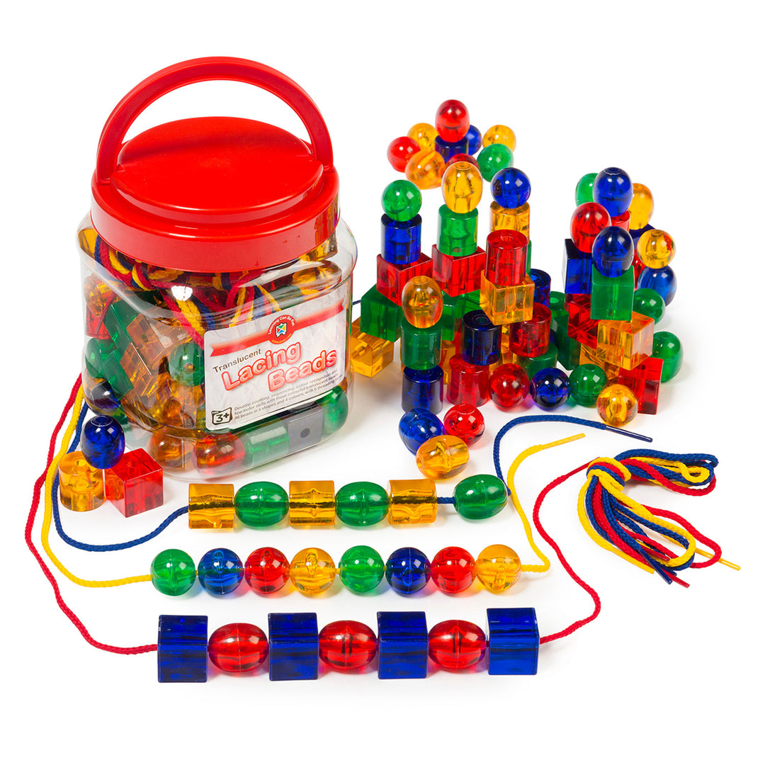 Translucent Lacing Beads Set (Jar of 96)