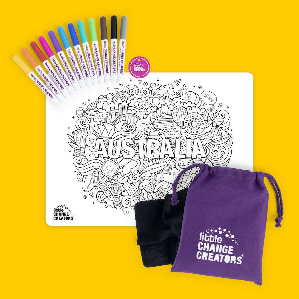 Little Change Creators - LARGE Reusable Silicone Colouring Set - Australia
