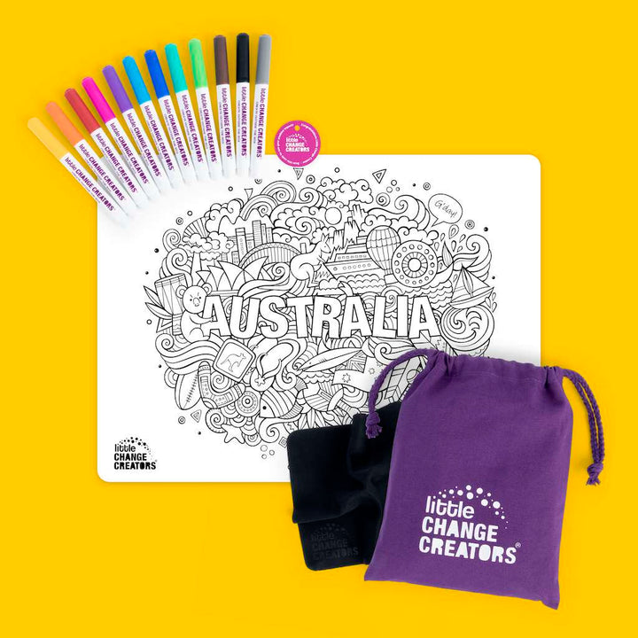 Little Change Creators - LARGE Reusable Silicone Colouring Set - Australia