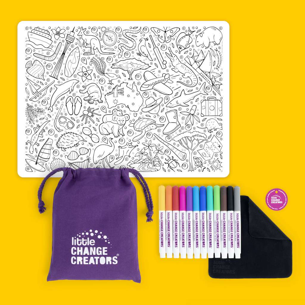 Little Change Creators - LARGE Reusable Silicone Colouring Set - Australia