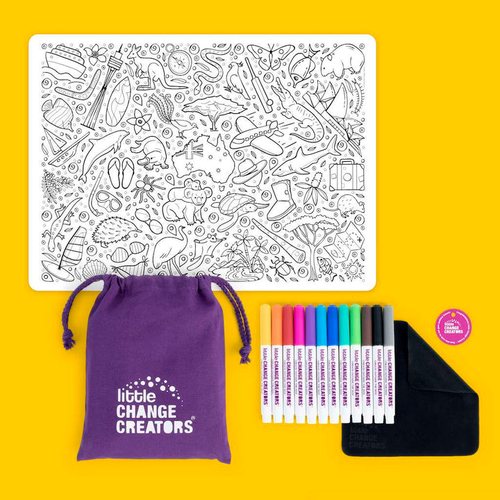 Little Change Creators - LARGE Reusable Silicone Colouring Set - Australia
