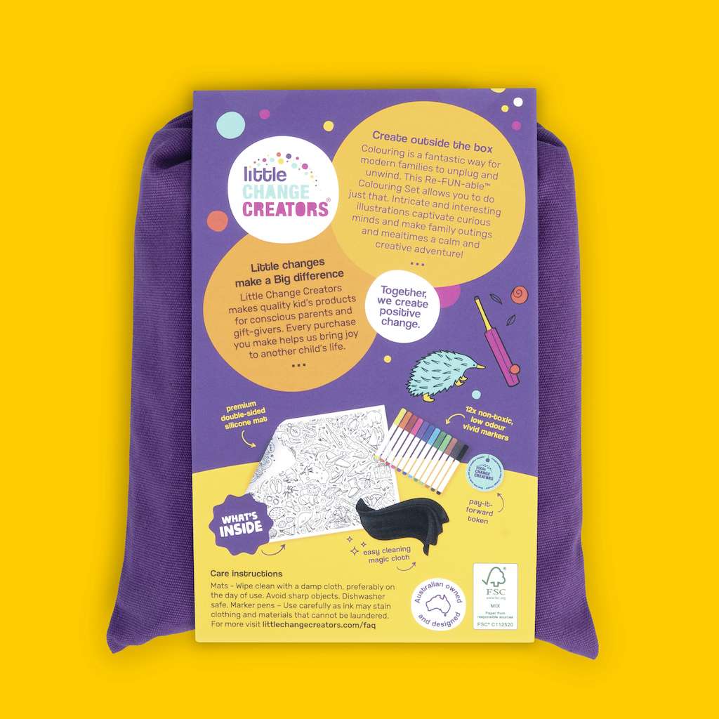 Little Change Creators - LARGE Reusable Silicone Colouring Set - Australia