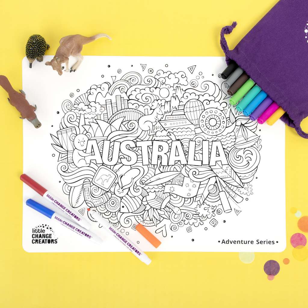 Little Change Creators - LARGE Reusable Silicone Colouring Set - Australia