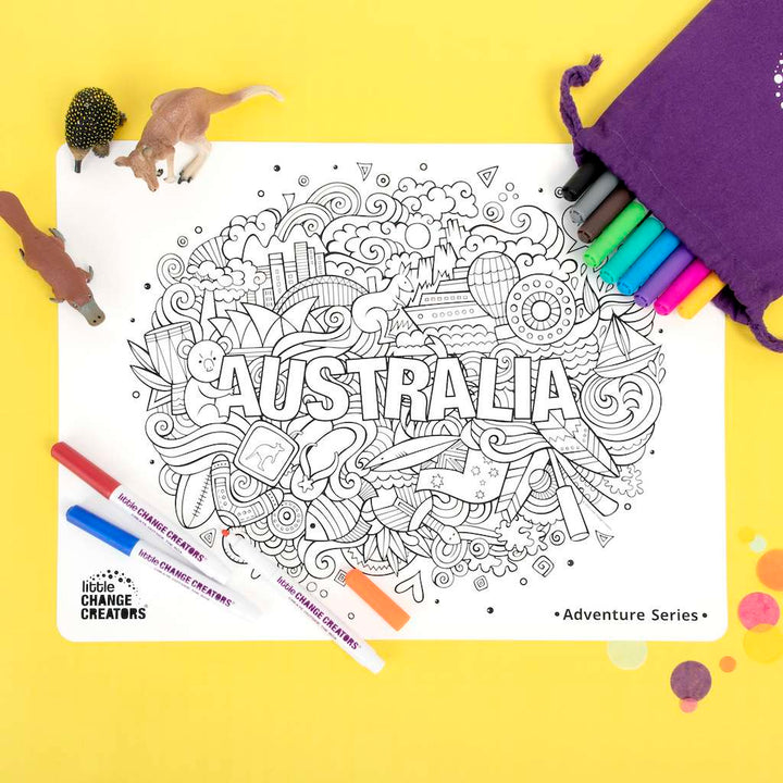 Little Change Creators - LARGE Reusable Silicone Colouring Set - Australia