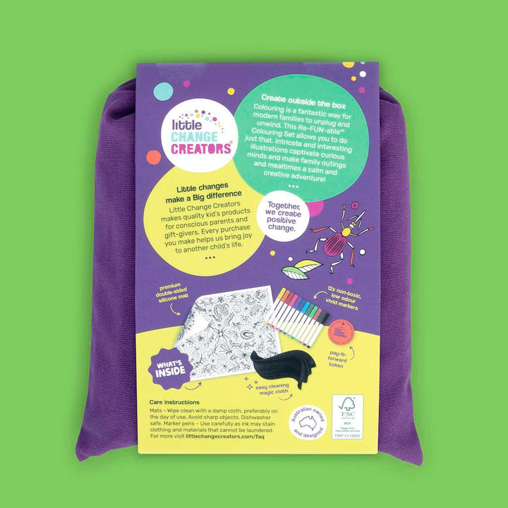 Little Change Creators - LARGE Reusable Silicone Colouring Set - Crawlies