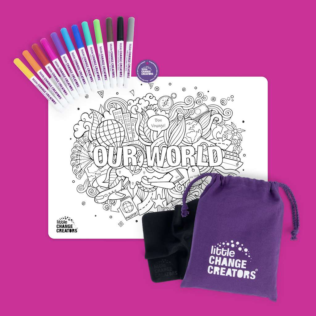 Little Change Creators - LARGE Reusable Silicone Colouring Set - Our World