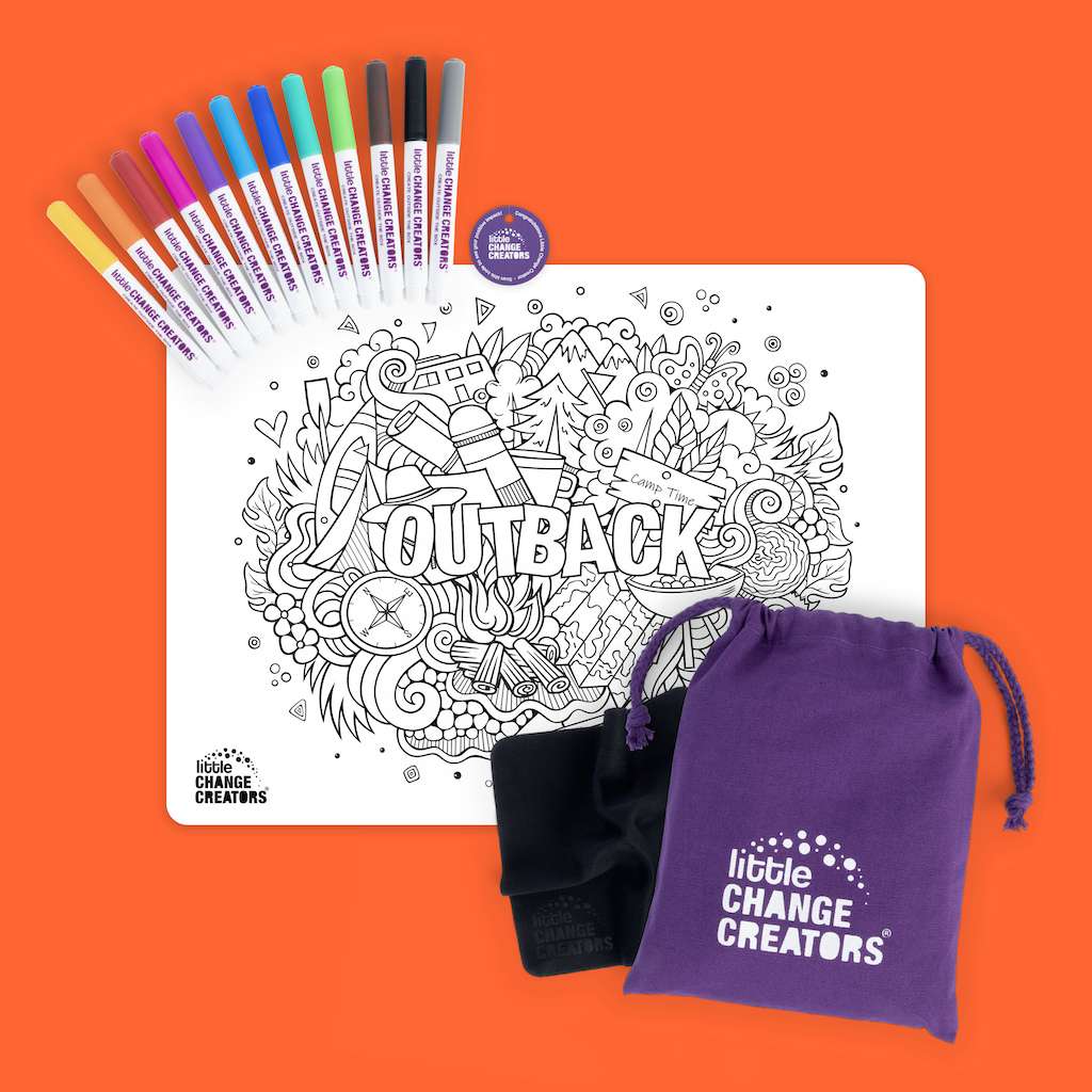 Little Change Creators - LARGE Reusable Silicone Colouring Set - Outback