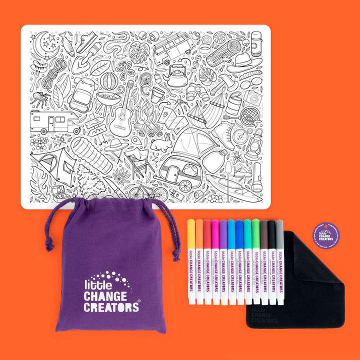 Little Change Creators - LARGE Reusable Silicone Colouring Set - Outback