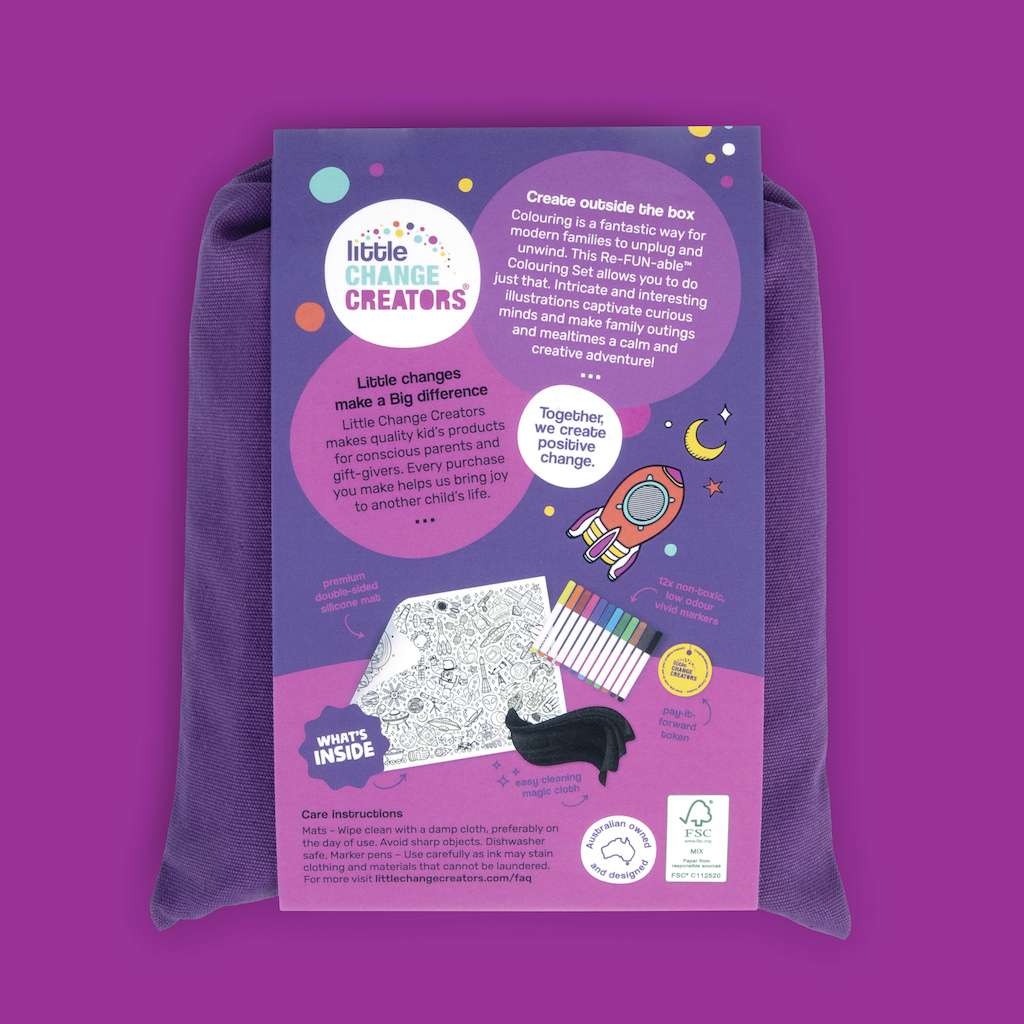 Little Change Creators - LARGE Reusable Silicone Colouring Set - Outer Space