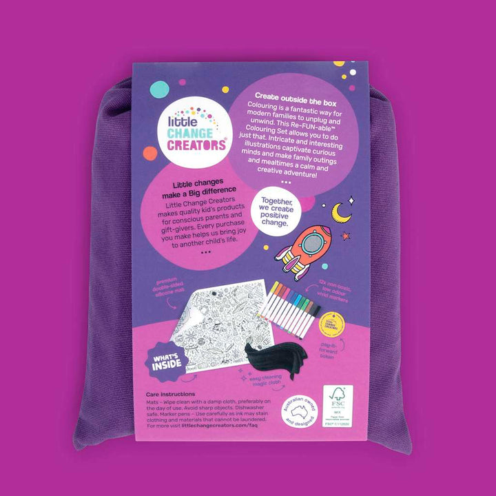Little Change Creators - LARGE Reusable Silicone Colouring Set - Outer Space