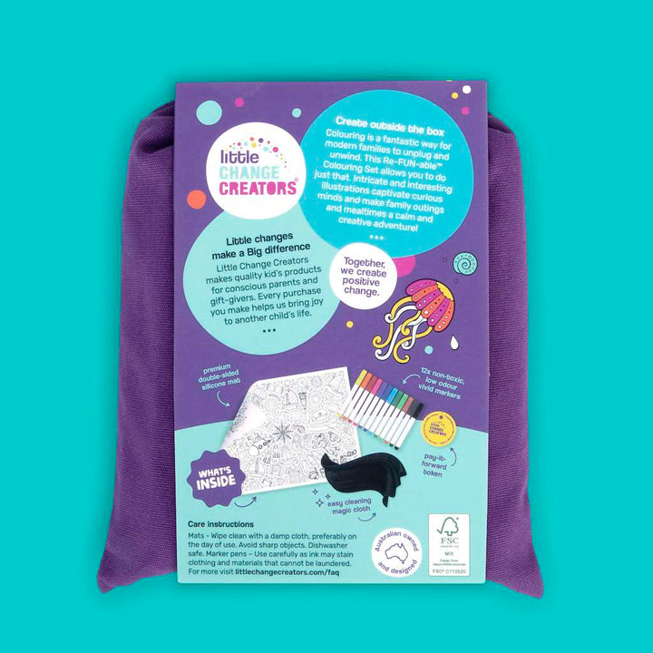 Little Change Creators - LARGE Reusable Silicone Colouring Set - Seaside
