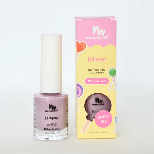 No Nasties - Kids Scented Nail Polish - Lollipop (Candy Ice Pink)