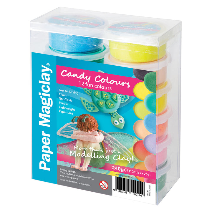 Paper Magiclay - 12 Candy Colours (20g Tubs)