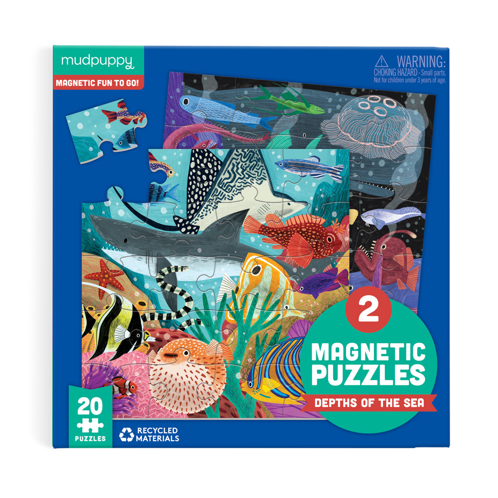 Mudpuppy - 20pc Magnetic Puzzles - Depths of the Sea (Set of 2)