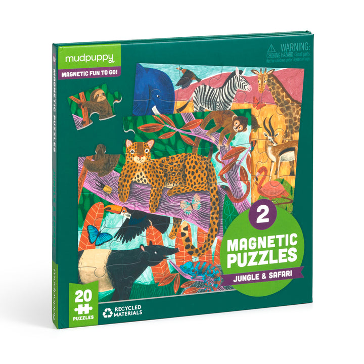 Mudpuppy - 20pc Magnetic Puzzles - Jungle Safari (Set of 2)