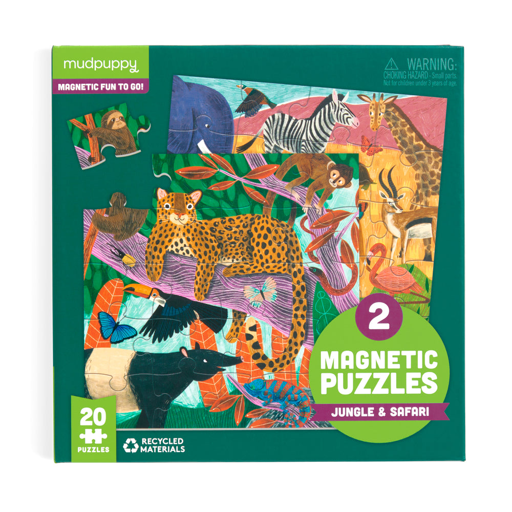 Mudpuppy - 20pc Magnetic Puzzles - Jungle Safari (Set of 2)