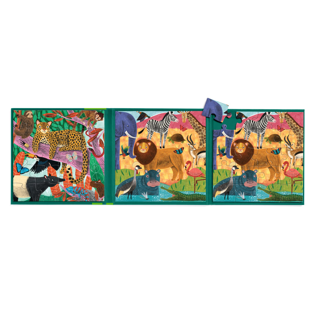 Mudpuppy - 20pc Magnetic Puzzles - Jungle Safari (Set of 2)