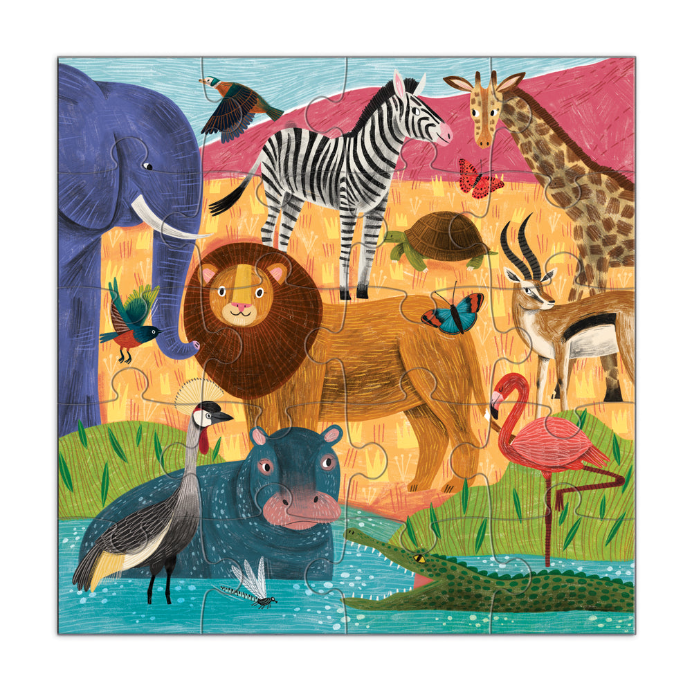 Mudpuppy - 20pc Magnetic Puzzles - Jungle Safari (Set of 2)