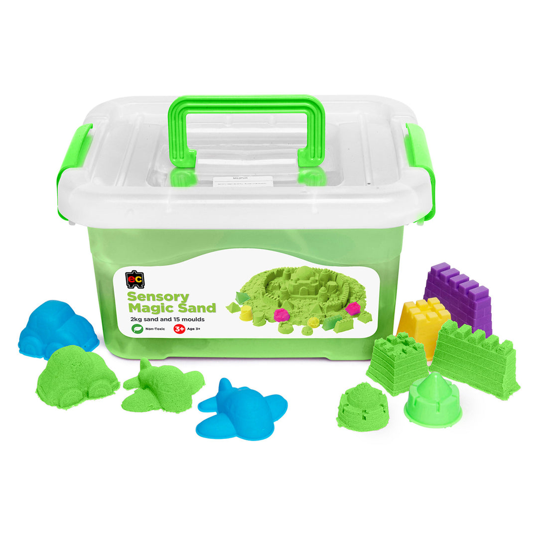 EC - Sensory Magic Sand With Moulds - Green (2kg Tub)