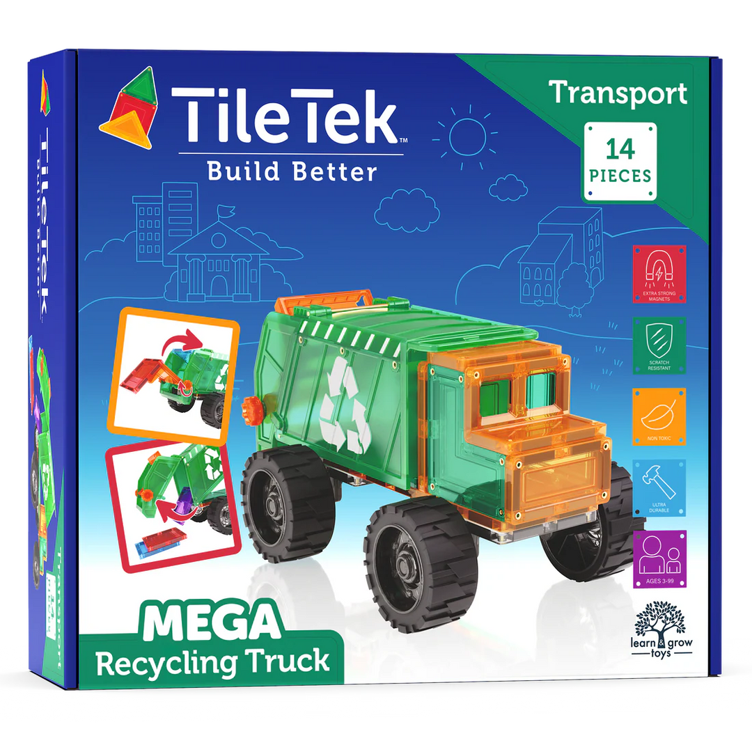 TileTek - Magnetic Tiles - Mega Recycling Truck Set (14pc)
