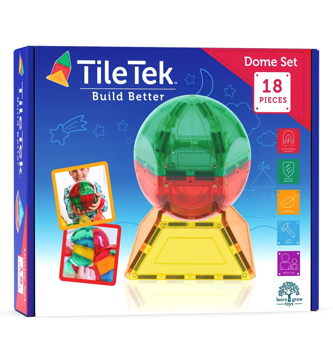 TileTek - Magnetic Tiles - Dome Set (18pc)