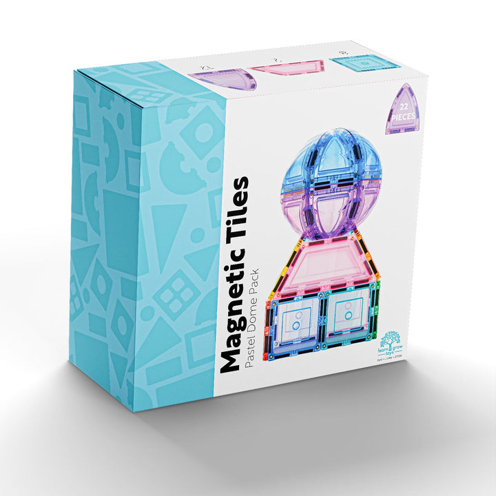 Learn & Grow Toys - Magnetic Tiles - Pastel Dome Set (22pc)