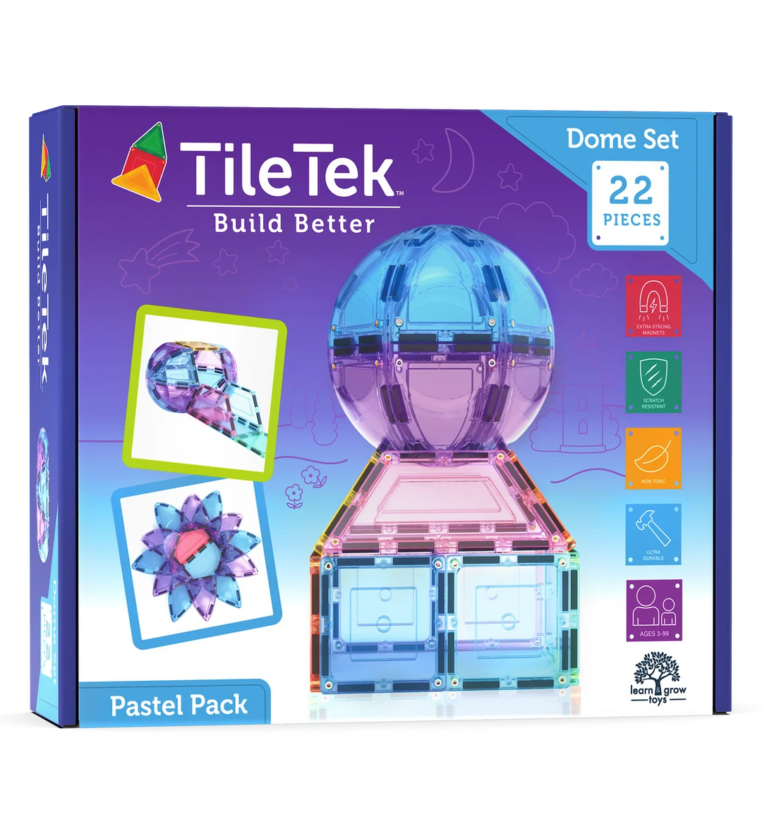 TileTek - Magnetic Tiles - Pastel Dome Set (22pc)