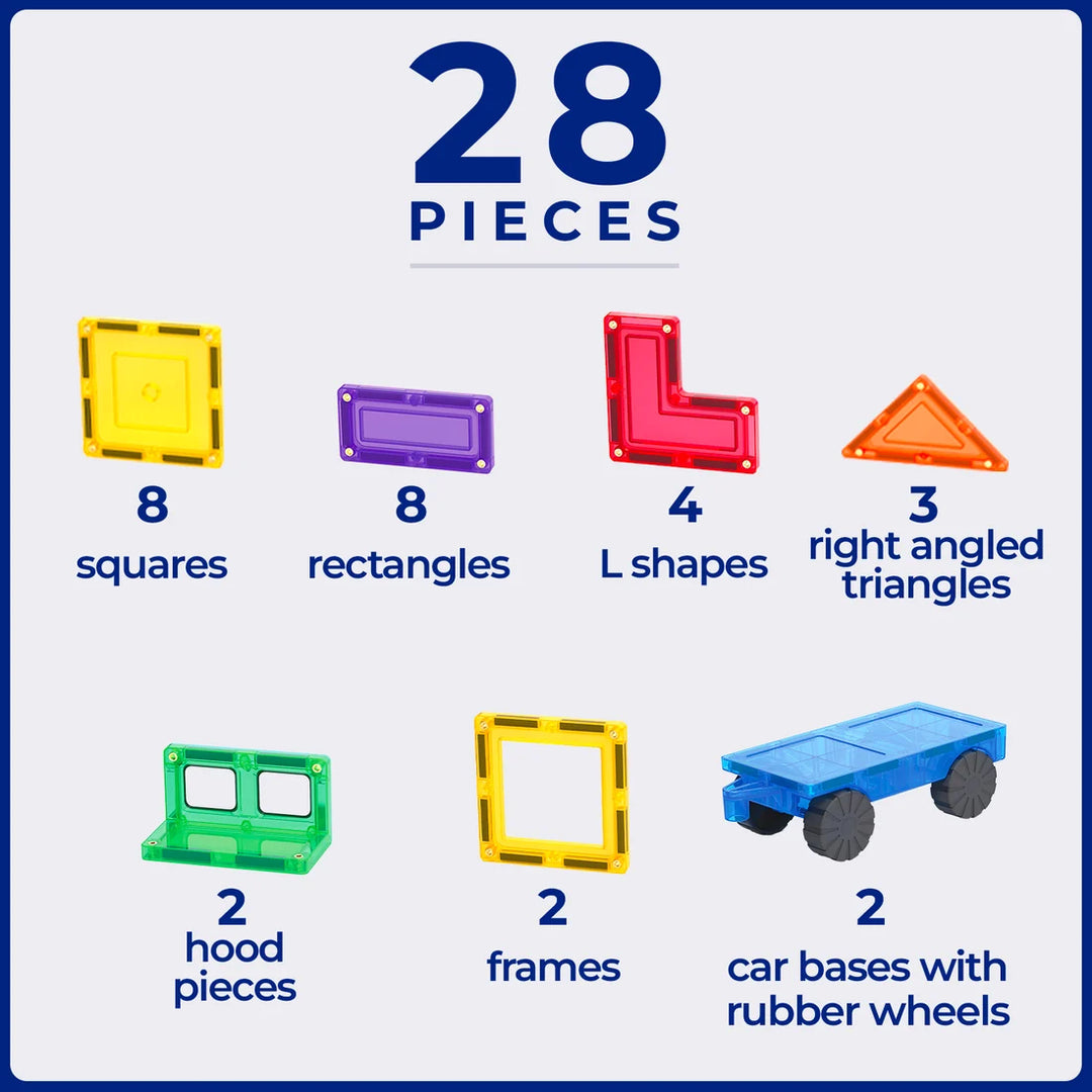 TileTek - Magnetic Tiles - Car Set (28pc)